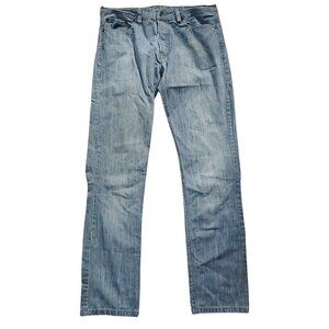 Heritage 1981 Men's Straight Button Up Jeans, Size 32, Light wash